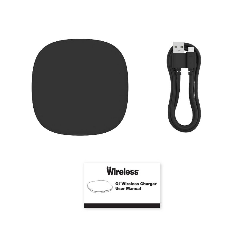 Just Wireless 10W Qi Wireless Charging Pad with 4&#39; TPU Charging Cable - Black, 5 of 12