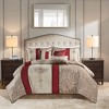 Sapphtopaz 7 Pcs Jacquard Comforter Set Bedding Set with Embroidery Quilt Set with Throw Pillows, Machine Washable, Spot Clean Fabric - 3 of 4