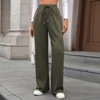 Coolmee Women's Wide Leg Pants Flowy Casual Pants Straight Leg Elastic Waisted Stretch Palazzo Pants - 2 of 4