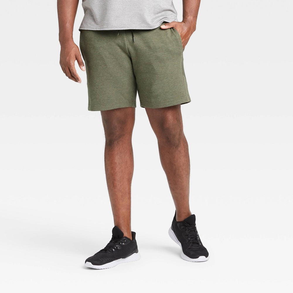 Men's Premium Fleece Shorts - All in Motion Olive Green XXL, Green Green was $22.0 now $14.3 (35.0% off)