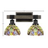 Toltec Lighting Tacoma 2 - Light Vanity in  Black/Painted Wood with 7" Lynx Art Glass Shade - 2 of 2