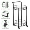 mDesign Metal Rolling Food and Beverage Bar Cart with Glass Shelves - image 4 of 4