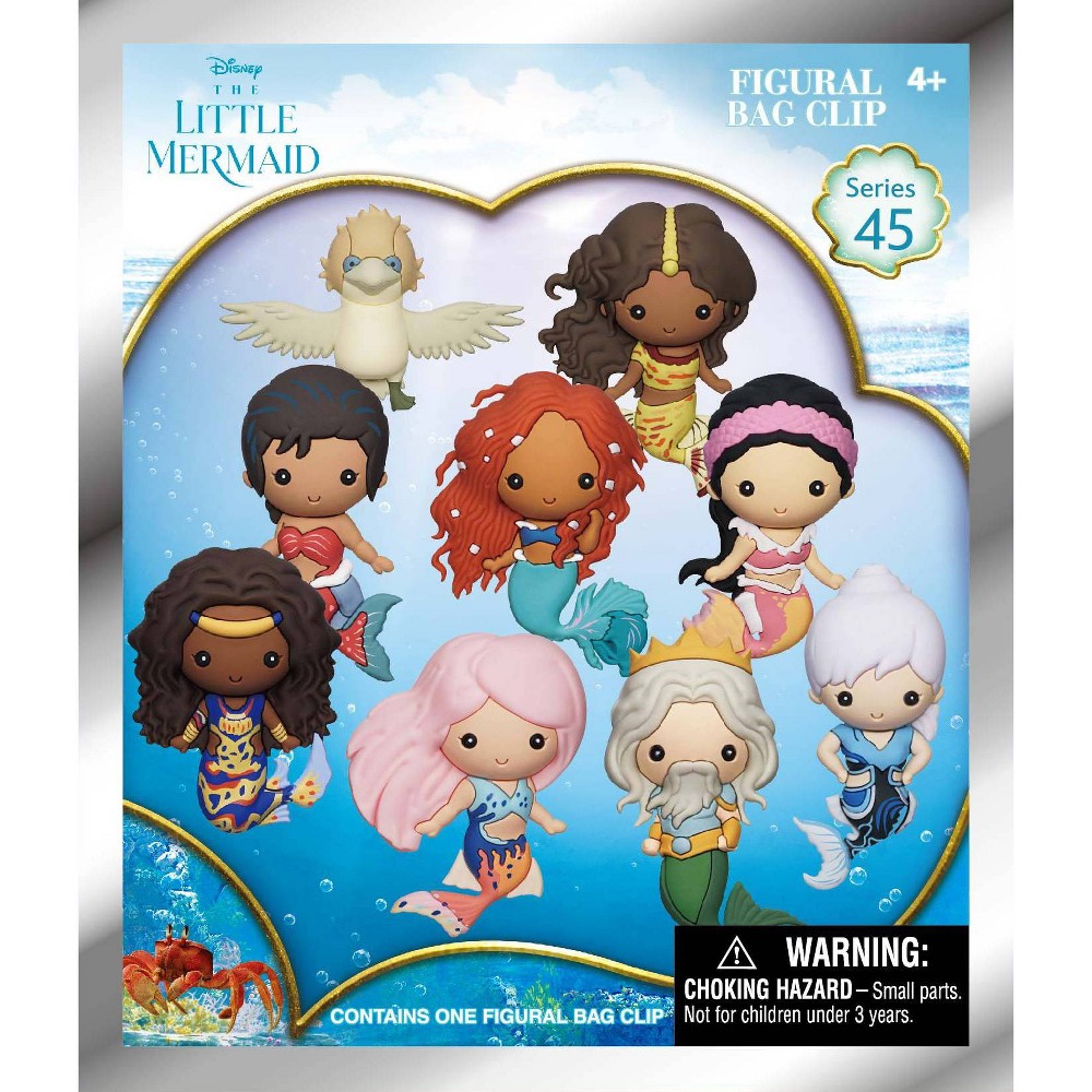 (case pack of 16) Disney The Little Mermaid Movie 3D Foam Bag Clip | 1 Random
