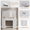 Vanity Desk with Mirror, LED Lights and Power Outlet Makeup Vanity Table with 11 Drawers Dressing Table for Bedroom Dressing Room (White) - 4 of 4