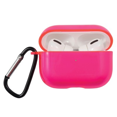 Insten Case Compatible with AirPods Pro - Bright Soft Skin Cover with Keychain, Clear Rose Red