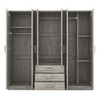 TIRAMISUBEST 6-Door Wooden Wardrobe - Mobile Storage Cabinet with Locking Wheels & Adjustable Shelf for Bedroom - 4 of 4