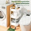 Simple Trending 3 Tier Metal Cart on Wheels, Heavy Duty Rolling Storage Cart for Kitchen to Organize Books Snacks Tools, White - 3 of 4