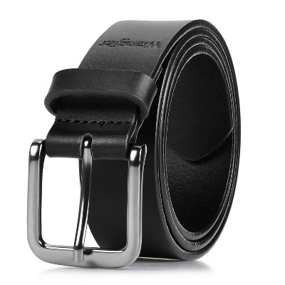 Wrangler Men’s 35mm Full Grain Genuine Leather Casual Belt for Jeans, Pants, 5mm Thick Leather Belt for Mens, Gift Idea for Boyfriedn Husband