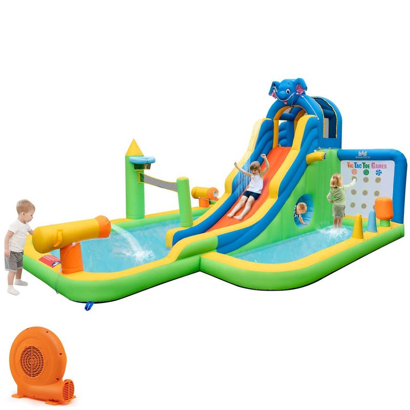 Costway Inflatable Water Slide Giant Splash Pool for Kids Backyard Fun, 1 of 11