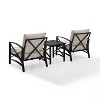 Crosley 3pc Kaplan Outdoor Seating Set with 2 Chairs & Side Table - image 3 of 4