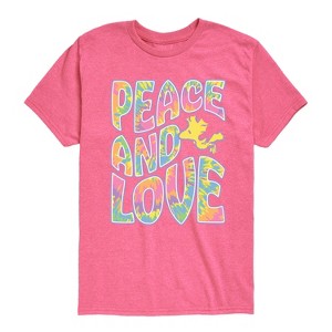 Boys' - Peanuts - Peace & Love Woodstock Short Sleeve Graphic T-Shirt - 1 of 4