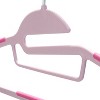 Simplify 12pk Kids' Razor Thin S-Shape Suit and Shirt Hanger with Tie Bar Pink: Metal & TPR, Multipurpose, 12ct - 4 of 4