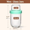 2-Pack 16 oz Overnight Oats Containers with Lids, Dual-Layer Chia Pudding Jars with Dry and Wet Separation - 2 of 4
