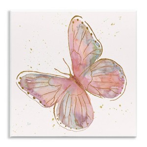 Stupell Industries 17"x17" Kids' Pink Butterfly Wings Glam Detail Wall Art Unframed - 1 of 4