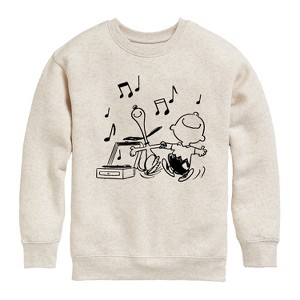 Boys' - Peanuts - Snoopy Dancing Graphic Long Sleeve Fleece Sweatshirt - 1 of 4