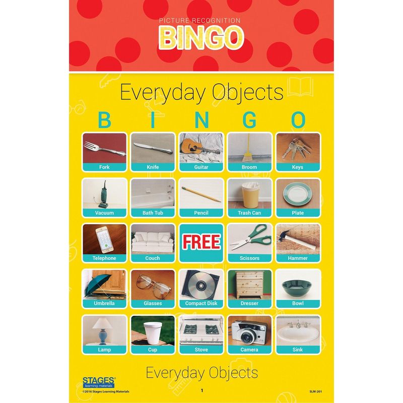 Stages Learning Materials Picture Recognition Bingo Games, Set of all 5, 3 of 6