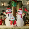 HOMCOM 7ft Christmas Inflatables Outdoor Decorations Snowman Family with Bird and Birdhouse, Blow-Up LED Yard Christmas Decor for Lawn Garden Party - 3 of 4