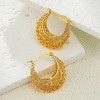 Filigree Gold Hoop Earrings Vintage Small Earrings for Women - 4 of 4