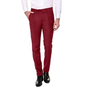 COOFANDY Men's Classic Fit Flat Front Dress Pants No Iron Premium Casual Pants Expandable Waist Suit Pants - 1 of 4
