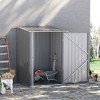 MOEPISY 3.3FT x 3.4FT Outdoor Storage Shed, Galvanized Metal Utility Garden Tool House, 2 Vents and Lockable Door, Gray - 2 of 4