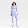Women's Knit Scallop Cropped Support Long Sleeve Top - JoyLab™ - 3 of 3