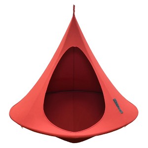 Vivere Double Cacoon Hanging Chair Indoor/Outdoor Polyester Canvas Hammock, Red - 1 of 4