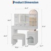 Makeup Vanity Set with Lighted Mirror & Stool & Power Outlet for Bedroom - 3 of 4