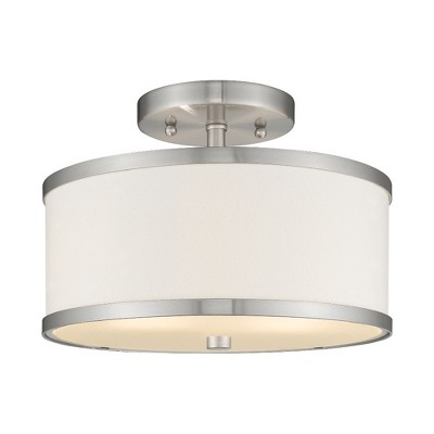 Livex Lighting Park Ridge 2 - Light Semi-Flush Mount in  Brushed Nickel