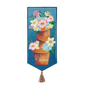 Welcome Home Flower Pots Everlasting Impression Textile Decor - 1 of 1