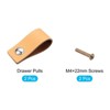Unique Bargains Leather Dresser Drawer Door Cabinet Knobs and Pulls 2.5"x1.1" 2 Pcs - 3 of 4