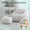 Sapphtopaz Modern Chenille Bean Bag Chair with Ottoman&Pillow Comfy Cloud Couch for Adults with Pumpkin Shape Lazy Sofa for Living Room,Bedroom - 2 of 4