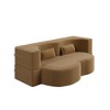 78" Plush Corduroy Floor Sofa Bed with Foam Support, Convertible, No Assembly - 4 of 4