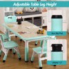 7-Piece Plastic Kids Desk and Chair Set with Adjustable Height, Kid Craft Table, Kitchen Table, Classroom Desk, and Art Table - 4 of 4