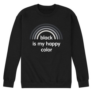 Men's - Instant Message - Black Happy Color Graphic Fleece Sweatshirt - 1 of 4