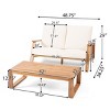 2 Piece Acacia Wood Outdoor Garden Furniture Set,Armrest Adirondack Loveseat with Coffee Table,Patio Conversation Set with Cushions-Coolbibila - 4 of 4