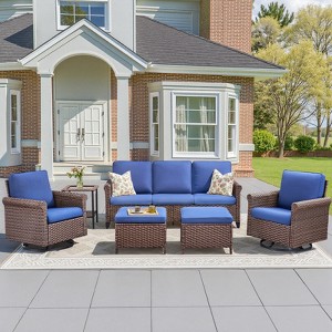 Outdoor Patio Furniture Set All Weather PE Rattan Conversation Set - 1 of 4