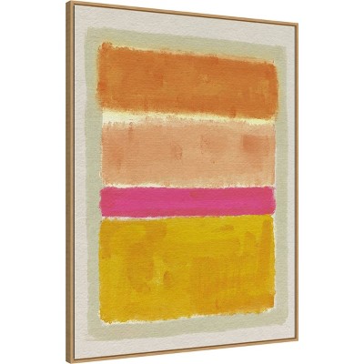 Large Multicolor Abstract Canvas Art Print with Polystyrene Frame