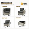 XIZZI All-Weather Rattan Furniture, Sectional Sets w/ Optional Solar Light-Up Coffee Table & Ottoman, Choose 6-9pc Configs in 8 Fade Resistant Colors - 3 of 4