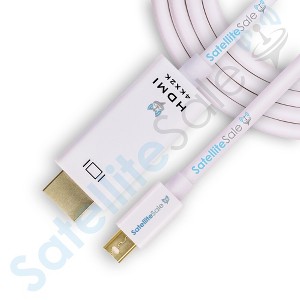 SatelliteSale Uni-Directional Mini DisplayPort to HDMI Cable Male to Male 4K/60Hz 8.64Gbps Universal Wire PVC White Cord - 1 of 4