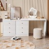 PAKASEPT Vanity Tables with Lighted Mirror, Modern Makeup Table with 6 Drawers, 3 Color Lighting Modes - 3 of 4