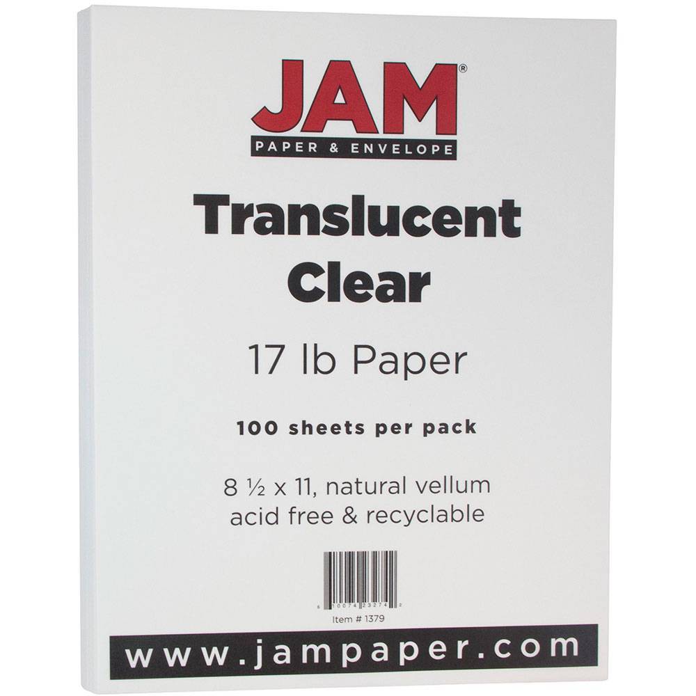 Photos - Creativity Set / Science Kit JAM Paper Translucent Vellum 17lb Paper - 8.5 x 11 - Clear - 100 Sheets