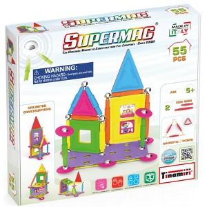 Tinamiri Supermag - House 55 - Magnetic Building Set, Educational construction fun, 55 piece set, Magnet Toys, 0663 - 1 of 4