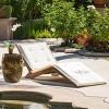 Sonora Wood Patio Folding Lounger with Cushion - Cream Cushion - Christopher Knight Home - image 2 of 4