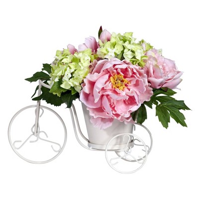 Summer Bliss Hydrangea & Peony 10" Potted Tabletop Arrangement