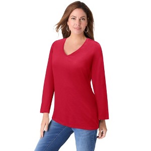 Roaman's Ultimate Long Sleeve V Neck Tee - 1 of 4