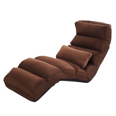 Costway Folding Lazy Sofa Chair Stylish Sofa Couch Beds Lounge Chair W/Pillow Coffee New