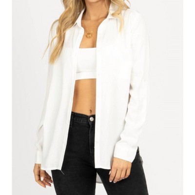 Women's LIGHTWEIGHT BUTTON FRONT BLOUSE - trend:notes