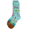 Memoi Women's New Jersey Rayon From Bamboo Crew Socks Aqua 9-11 - 3 of 3