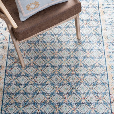 Brentwood Blue and Yellow Synthetic 3' x 5' Area Rug