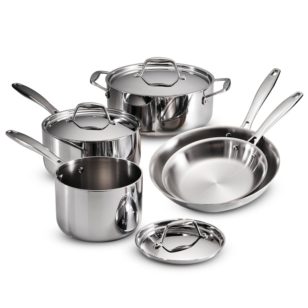 Photos - Pan Tramontina Gourmet Tri-Ply Clad Induction-Ready Stainless Steel 8 pc Cookw 